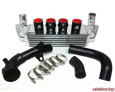 Evolution Racewerks Sports Polished Finish with Black Anodized Piping Standard Front Mount Intercooler Kit BMW 535i E60 N54 08-10 - BM-FMIC004PB2