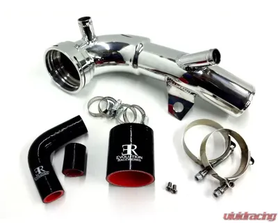 Evolution Racewerks OEM Style Charge Pipe with 1 Meth Bung Polished Finish BMW 535i N54 E60 07-10 - BM-ICP004P1
