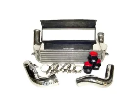 Evolution Racewerks Competition Anodized Black Finish with Polished Piping Full Front Mount Intercooler Kit BMW 135i N54 2008