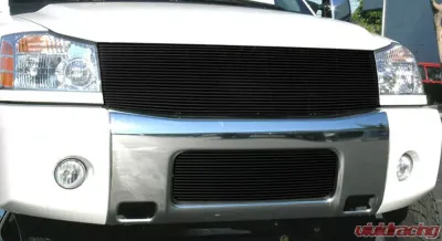 Titan Grille Insert 08-14 Nissan Titan Aluminum Powdercoat Black 1 Piece Billet Series T-REX Grilles - 20780B