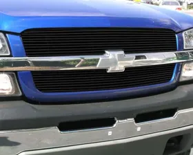 Silverado Grille Overlay 03-05 Chevrolet Silverado Aluminum Powdercoat Black 2 Piece Billet Series T-REX Grilles
