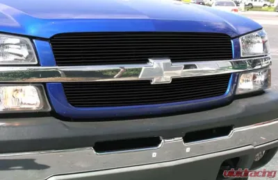 Silverado Grille Overlay 03-05 Chevrolet Silverado Aluminum Powdercoat Black 2 Piece Billet Series T-REX Grilles - 21100B