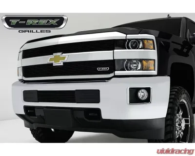 2015-2019 Silverado 2500, 15-17 3500 Billet Bumper Grille, Black, 1 Pc, Overlay - PN #25122B - 25122B