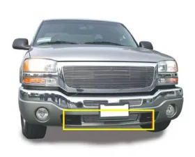 2003-2006 Sierra, 07 Classic Billet Bumper Grille, Polished, 1 Pc, Bolt-On, Between Tow Hooks - PN #25202