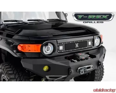 2007-2014 Toyota FJ Cruiser Torch Grille, Black, 1 Pc, Insert, Chrome Studs, Incl. (2) 3" LED Cube Lights - PN #6319321 - 6319321