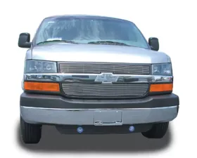 Express Van Grille Overlay 03-25 Chevrolet Express Van Aluminum Polished 2 Piece Billet Series T-REX Grilles
