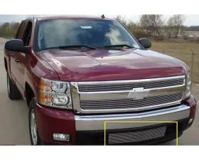 2007-2013 Silverado 1500, 07-10 HD Billet Bumper Grille, Polished, 1 Pc, Bolt-On - PN #25110
