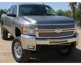 2009-2013 Silverado 1500, 07-10 HD Billet Bumper Grille, Polished, 1 Pc, Bolt-On - PN #25112