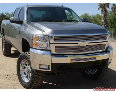 2009-2013 Silverado 1500, 07-10 HD Billet Bumper Grille, Polished, 1 Pc, Bolt-On - PN #25112 - 25112