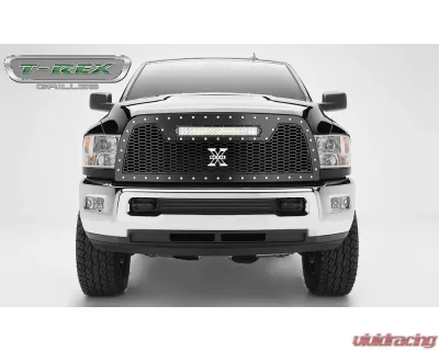 T-Rex Grilles Laser Torch Grille for 2013-2018 Ram 2500 3500, Black, 1 Pc, Chrome Studs, 20" LED - 7314521
