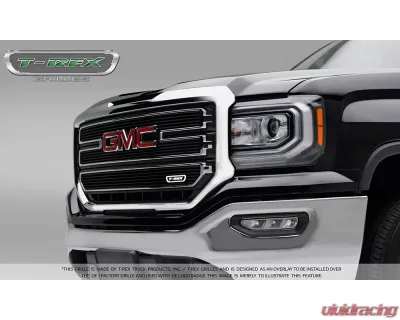 2016-2018 Sierra 1500 SLT Billet Grille, Black, 3 Pc, Overlay - PN #21215B - 21215B