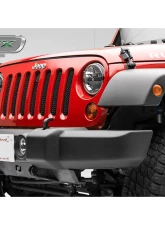 2007-2018 Jeep JK, JKU Sport Grille, Black, 1 Pc, Bolt-On, with Accommodating Hood Lock Outlet  - PN #46482                                     - 46482 - Image 5