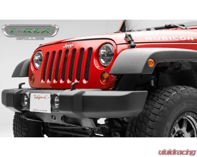 2007-2018 Jeep JK, JKU Sport Grille, Black, 1 Pc, Bolt-On, with Accommodating Hood Lock Outlet  - PN #46482 - 46482