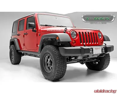 2007-2018 Jeep JK, JKU Sport Grille, Black, 1 Pc, Bolt-On, with Accommodating Hood Lock Outlet  - PN #46482 - 46482