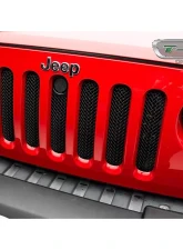 2007-2018 Jeep JK, JKU Sport Grille, Black, 1 Pc, Bolt-On, with Accommodating Hood Lock Outlet  - PN #46482                                     - 46482 - Image 4