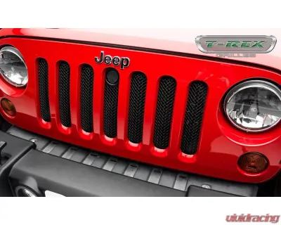 2007-2018 Jeep JK, JKU Sport Grille, Black, 1 Pc, Bolt-On, with Accommodating Hood Lock Outlet  - PN #46482 - 46482