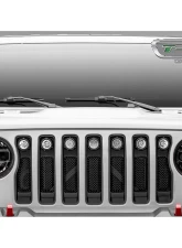 2018-19-20 Jeep JL, JLU Torch Grille, Black, 1 Pc, Insert, Incl. (7) 2" LED Round Lights - PN #6314941                                     - 6314941 - Image 4
