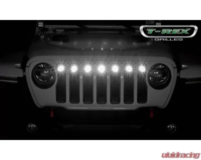 2018-19-20 Jeep JL, JLU Torch Grille, Black, 1 Pc, Insert, Incl. (7) 2" LED Round Lights - PN #6314941 - 6314941