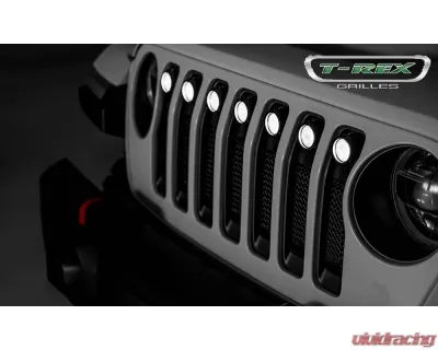 2018-19-20 Jeep JL, JLU Torch Grille, Black, 1 Pc, Insert, Incl. (7) 2" LED Round Lights - PN #6314941 - 6314941