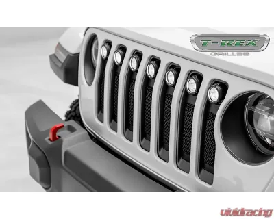 2018-19-20 Jeep JL, JLU Torch Grille, Black, 1 Pc, Insert, Incl. (7) 2" LED Round Lights - PN #6314941 - 6314941