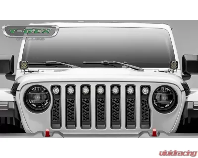 2018-19-20 Jeep JL, JLU ZROADZ Grille, Black, 1 Pc, Insert, Incl. (7) 2" LED Round Lights - PN #Z314931 - Z314931