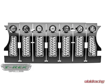 2018-19-20 Jeep JL, JLU ZROADZ Grille, Black, 1 Pc, Insert, Incl. (7) 2" LED Round Lights - PN #Z314931 - Z314931