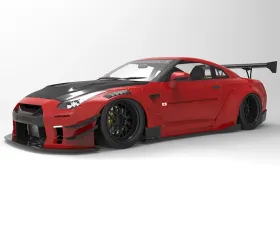 Liberty Walk CFRP Front Bumper and Diffuser Nissan GTR 2009-2021