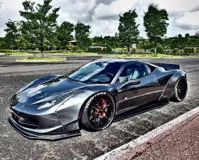 LIberty Walk Lip Spoiler Complete Body Kit CFRP Ferrari 458 Italia 10-15