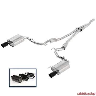 Ford Racing Sport Catback Exhaust System w/ Dual 4" Chrome Plated Black Tips Ford Mustang GT 2.3L 4-Cyl 2018+ - M-5200-M4SBA