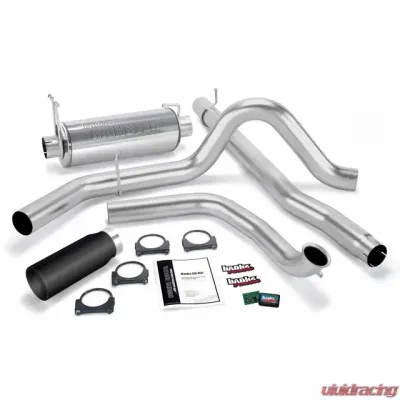 Banks Power Black Tip Git-Kit Bundle Power System W/Single Exit Exhaust Ford 7.3L W/Catalytic Converter 2001-2003 - 47513-B