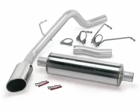Banks Power Chrome Ob Round Tip Single Exit Monster Exhaust System Dodge 4.7L 1500 CCSB 2002-2003