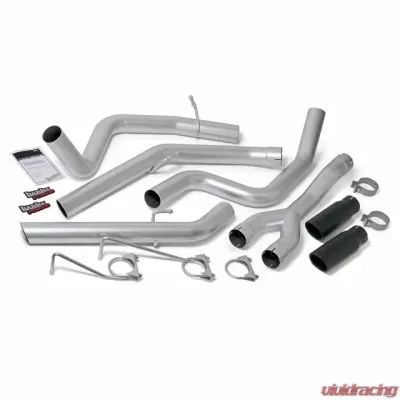 Banks Power DualRear Exit Black Round Tips Monster Exhaust System Ram 1500 3.0L EcoDiesel 2014-2019 - 48602-B