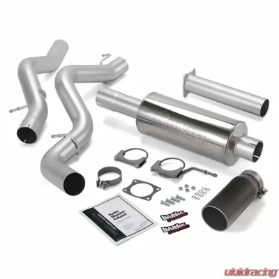 Banks Power Black Tip Single Exit Monster Exhaust System Chevrolet EC/CCSB 6.6L 2002-2005 - 48633-B