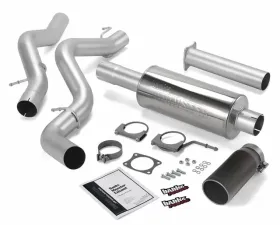 Banks Power Black Round Tip Single Exit Monster Exhaust System Chevrolet EC/CCLB 6.6L 2002-2005