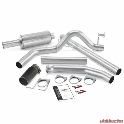 Banks Power Black Round Tip Single Exit Monster Exhaust System Dodge Extended Cab 5.9L 1998-2002 - 48636-B