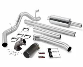 Banks Power Black Round Tip Single Exit Monster Exhaust System W/Power Elbow Dodge Standard Cab 5.9L 1998-2002