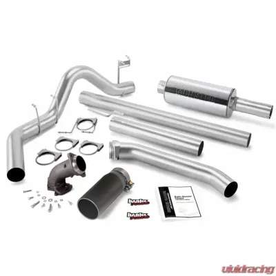Banks Power Black Round Tip Single Exit Monster Exhaust System W/Power Elbow Dodge Standard Cab 5.9L 1998-2002 - 48637-B