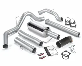 Banks Power Black Round Tip Single Exit Monster Exhaust System Dodge 5.9L CCLB Catalytic Converter 2003-2004