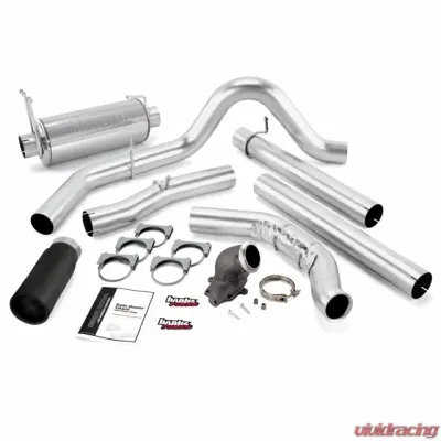 Banks Power Black Round Tip Single Exit Monster Exhaust System W/Power Elbow Ford without Catalytic Converter 7.3L 1999-2003 - 48659-B