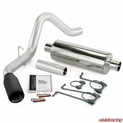 Banks Power Black Round Tip Single Exit Monster Exhaust System Ford 6.8 Super Duty Truck ECSB/CCSB | 6.2 CCLB 2008-2016 - 48725-B
