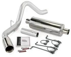 Banks Power Chrome Round Tip Single Exit Monster Exhaust System Ford Super Duty ECSB/CCSB 6.8 | CCLB 6.2 2008-2016