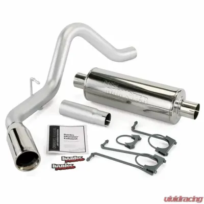 Banks Power Chrome Round Tip Single Exit Monster Exhaust System Ford Super Duty ECSB/CCSB 6.8 | CCLB 6.2 2008-2016 - 48725