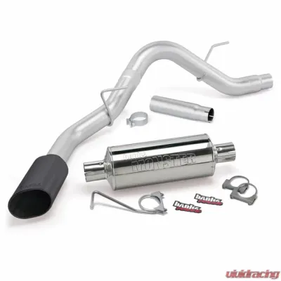 Banks Power Black Ob Round Tip Single Exit Monster Exhaust System F-150 2.7/3.5L EcoBoost 5.0L ECMB CCSB/MB 2015-2022 - 48762-B