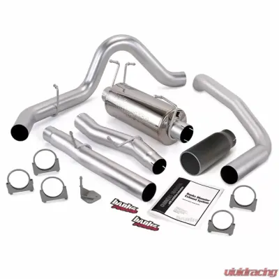 Banks Power Black Round Tip Single Exit Monster Exhaust System Ford SCLB 6.0L 2003-2007 - 48783-B
