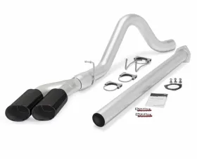 Banks Power Dual Black Ob Round Tips Single Exit Monster Exhaust System Ford F250 | F350 | 450 CCSB-LB 6.7L 2011-2014