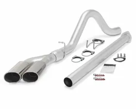 Banks Power Dual Chrome Ob Round Tips Single Exit Monster Exhaust System Ford Super Duty Diesel 6.7L 2015
