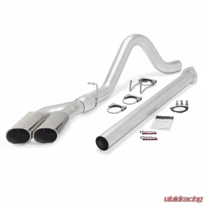 Banks Power Dual Chrome Ob Round Tips Single Exit Monster Exhaust System Ford Super Duty Diesel 6.7L 2015 - 49793