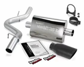Banks Power Black Ob Round Tip Single Exit Monster Exhaust System Jeep Wrangler 2.5/4.0L 1997-1999