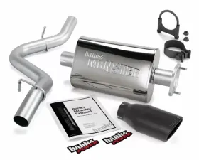 Banks Power Black Ob Round Tip Single Exit Monster Exhaust System Jeep Wrangler 4.0L 2004-2006