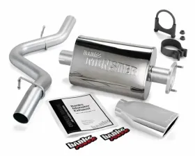 Banks Power Chrome Ob Round Tip Single Exit Monster Exhaust System Jeep Wrangler 4.0L 2004-2006